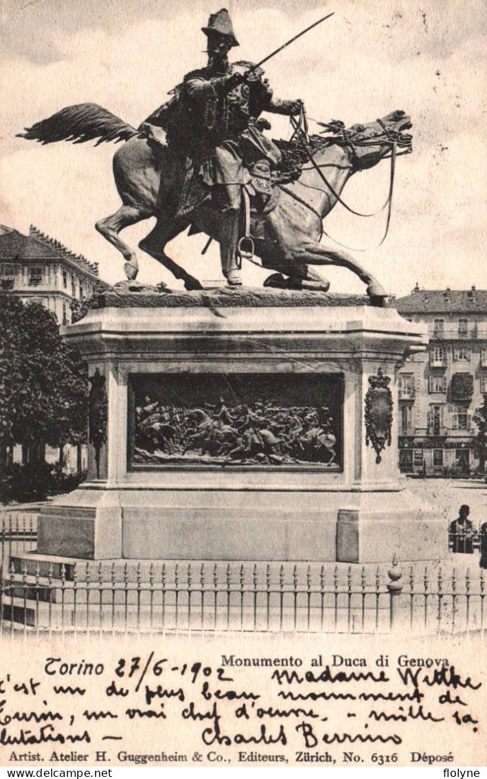 Turin - Torino - 2 Cpa - Monumento Duca D'aosta Et Duca Di Genova - Italie Italia - Autres Monuments, édifices