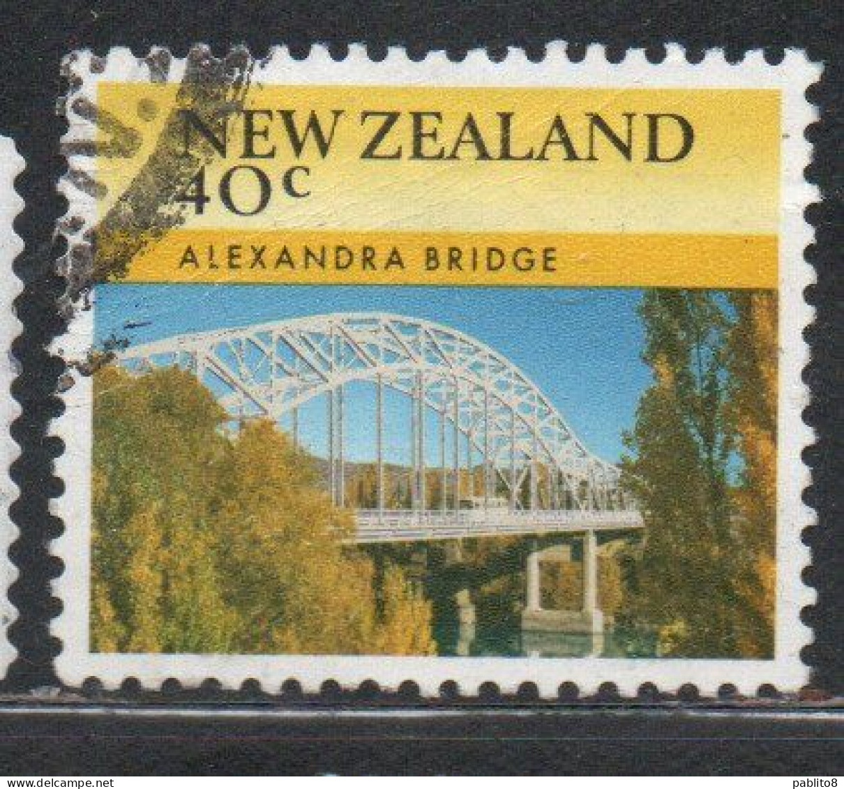 NEW ZEALAND NUOVA ZELANDA 1985 BRIDGES ALEXANDRA BRIDGE 40c USED USATO OBLITERE' - Used Stamps