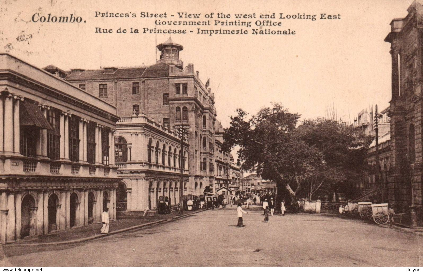 Colombo - Rue De La Princesse - Imprimerie Nationale - Ceylon Sri Lanka - Sri Lanka (Ceylon)