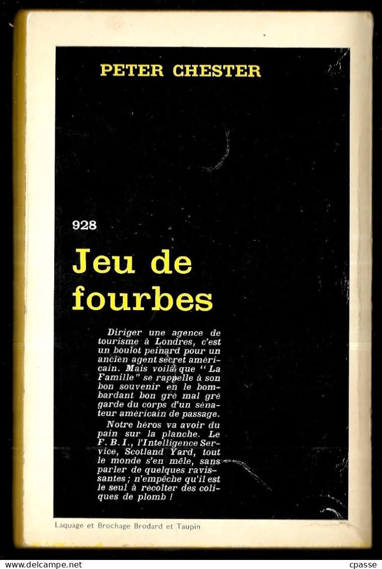 1965 Série Noire N° 928 - Roman Espionnage - PETER CHESTER "Jeu De Fourbes" - Sonstige & Ohne Zuordnung