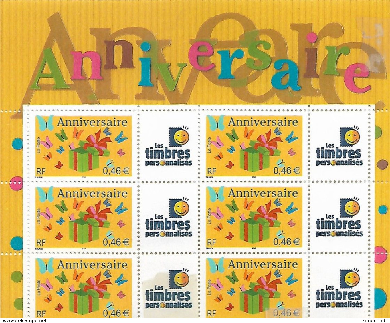 Bloc De 6 Timbres Neufs Personnalisés - Les Timbres Personnalisés - Anniversaire - Ungebraucht