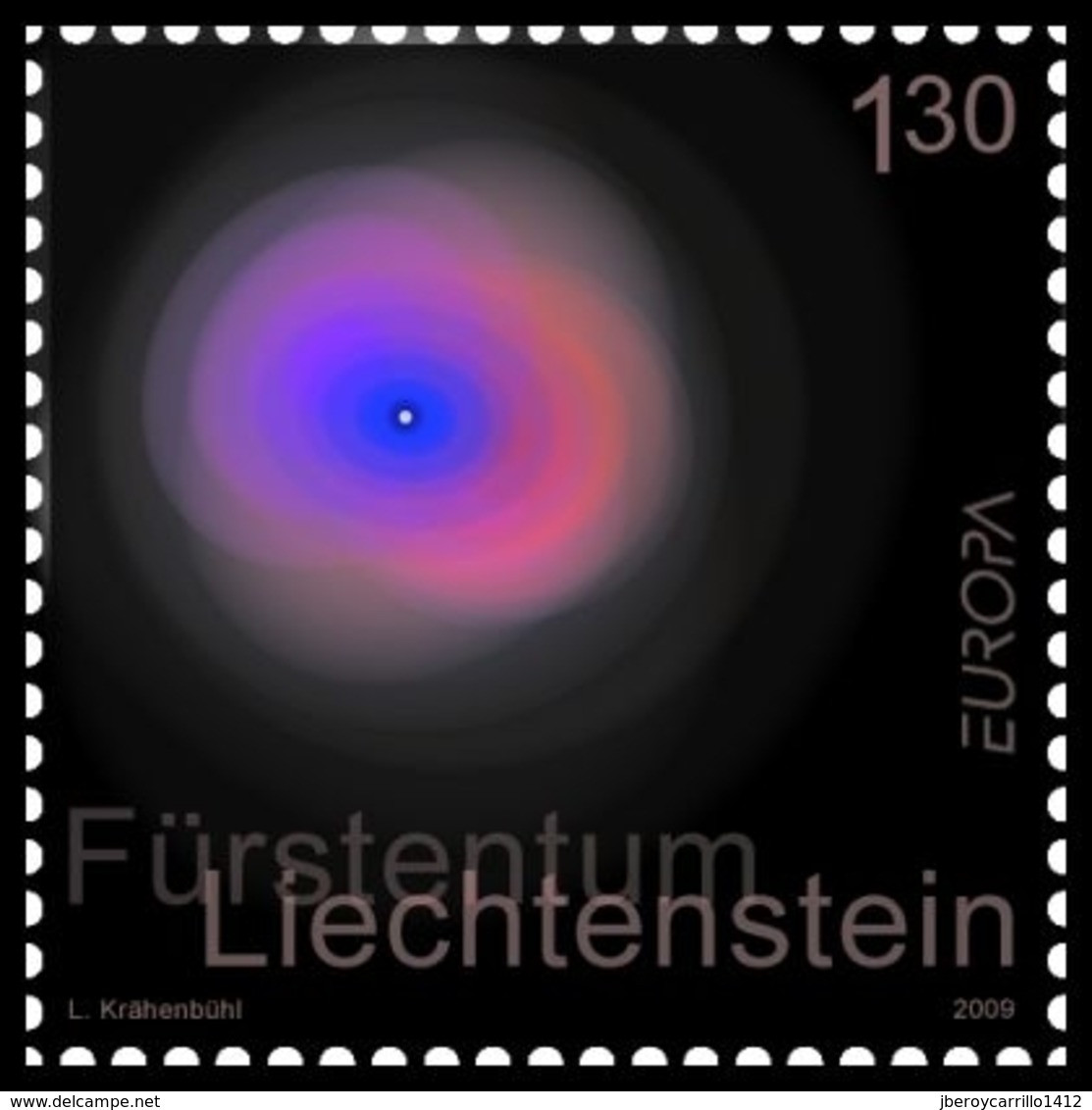 LIECHTENSTEIN  - EUROPA 2009 - TEMA "ASTRONOMIA"-  SERIE De 1 V. -DENTADO (PERFORATED) - 2009