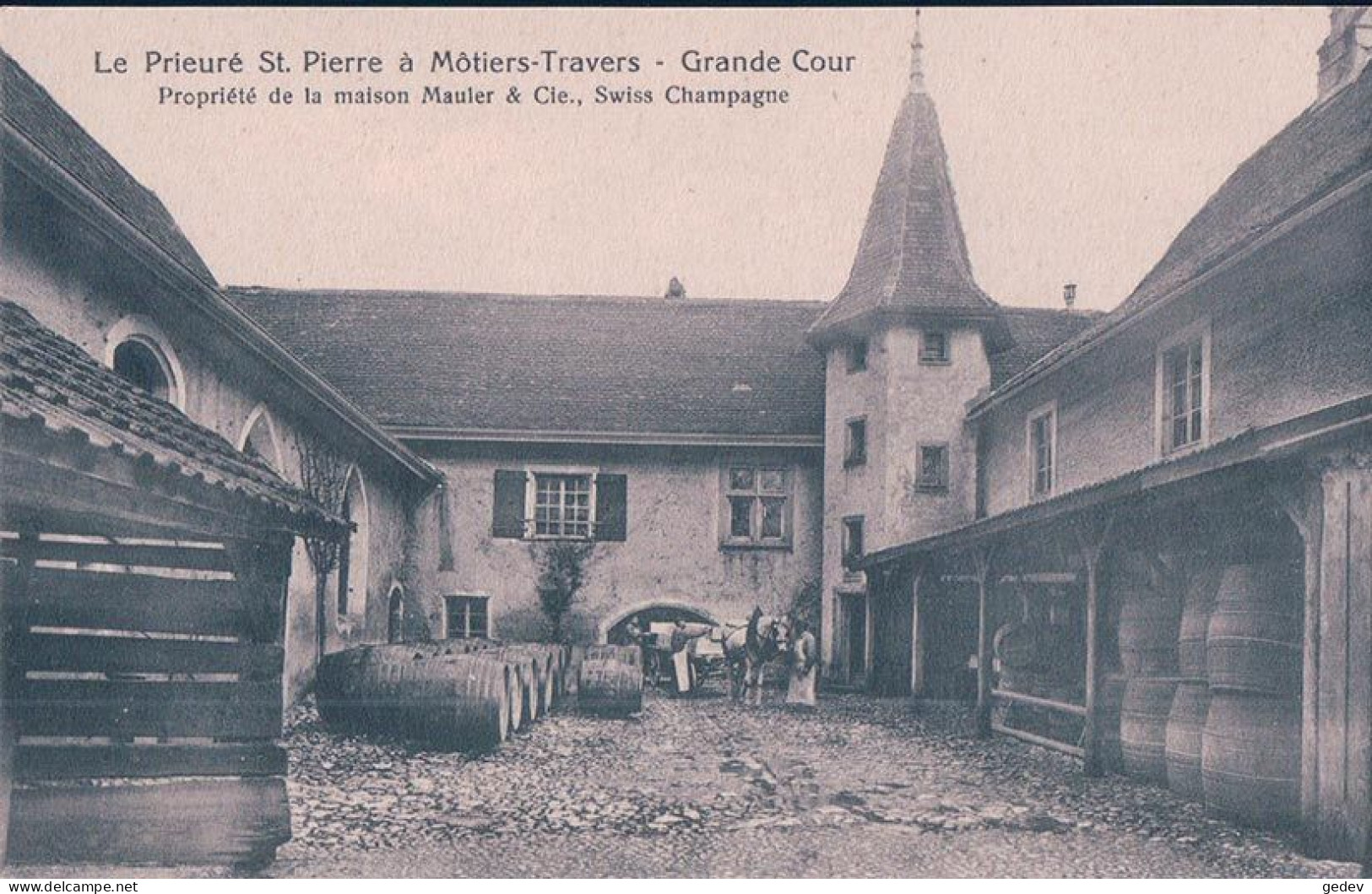 Môtier Travers NE, Le Prieuré St Pierre, Grande Cour, Champagne Mauler (2906) - Travers