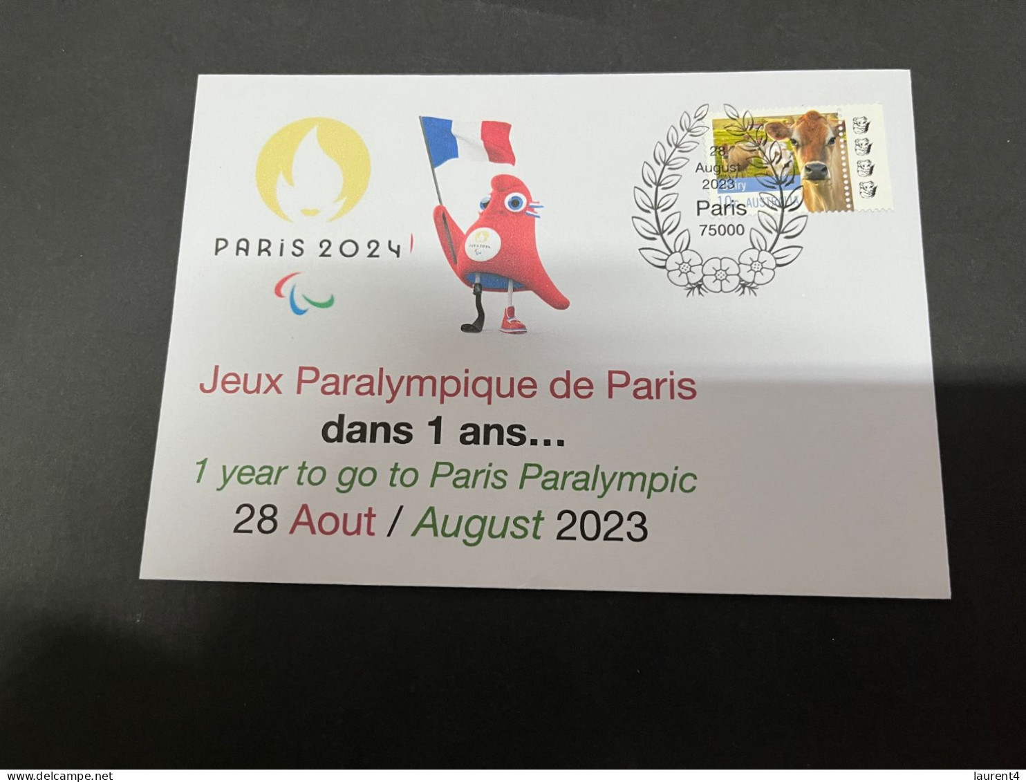 29-8-2023 (3 T 33) Jeux Paralympique De Paris - 1 Year To Go Today - 1 Ans Avant Ce Jour... (Open 28 August 2024) - Estate 2024 : Parigi