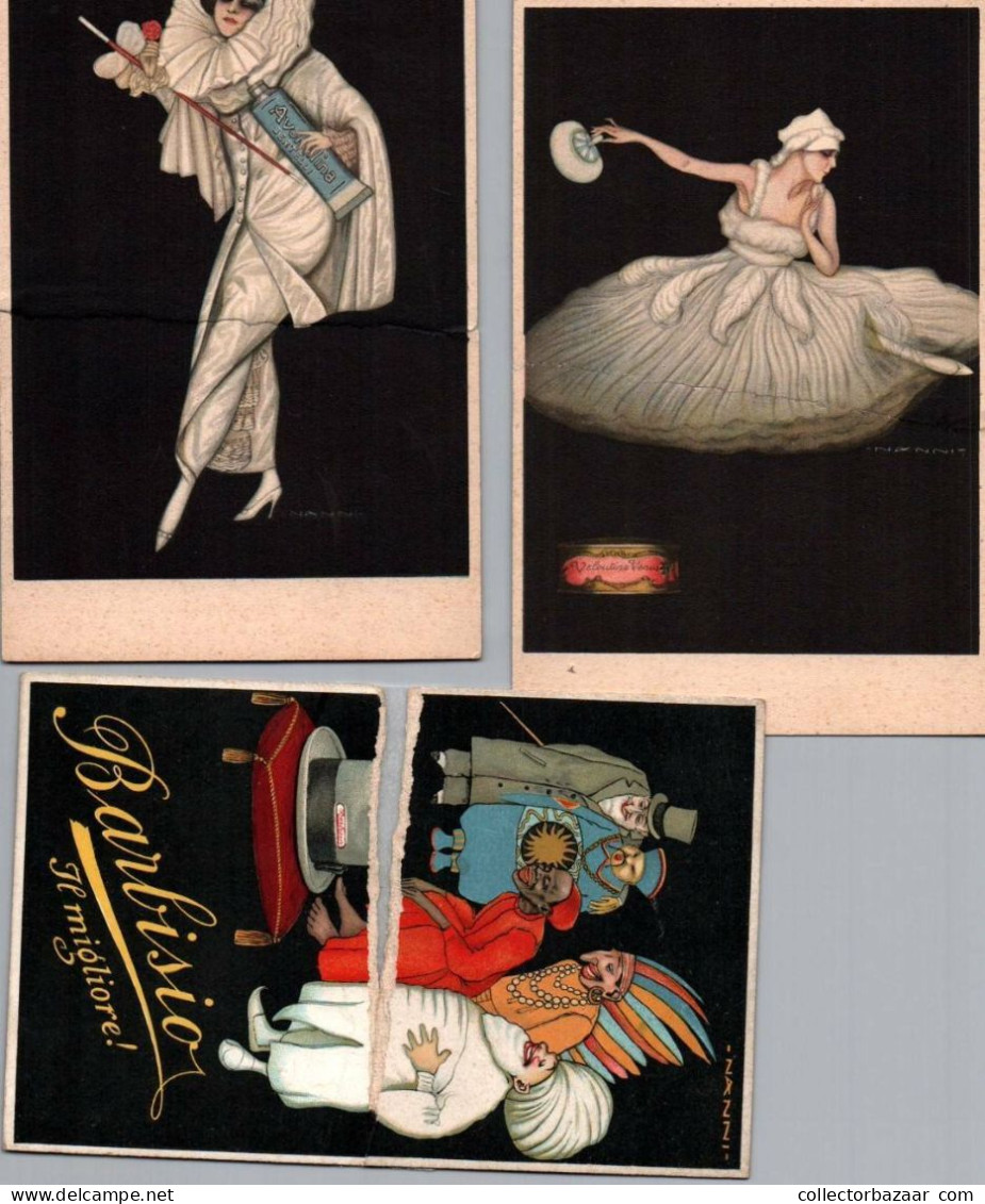 Italy 3 Original (repaired) Art Deco Postcards Artist Signed NANNI Health Beauty - Nanni