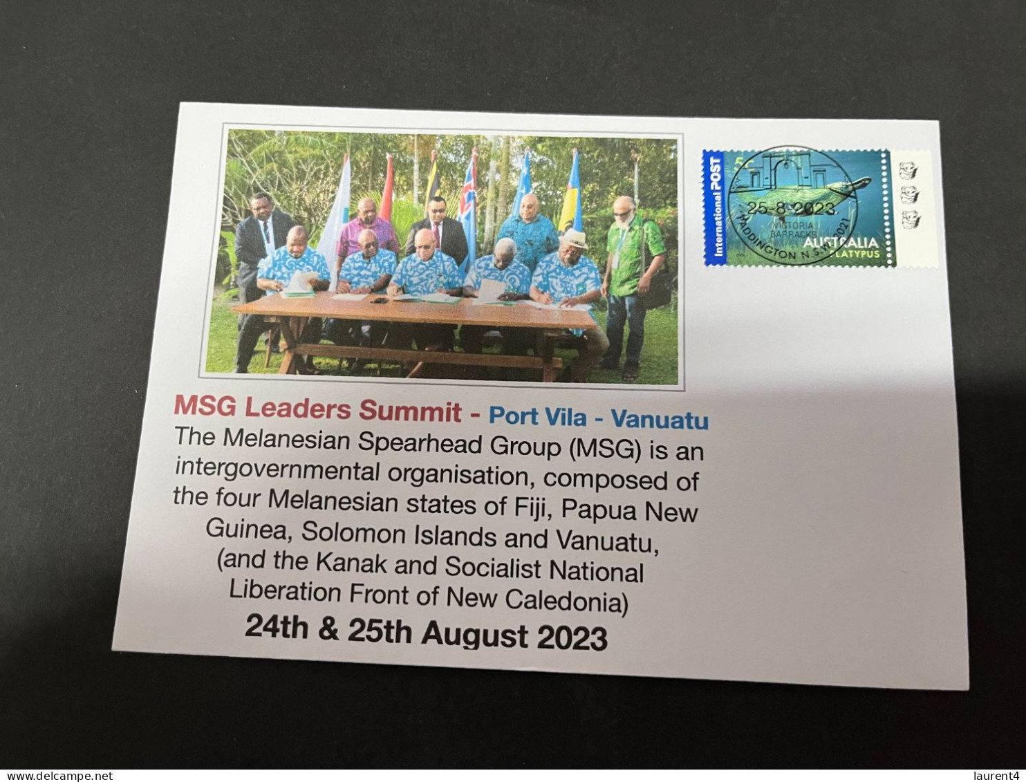 29-8-2023 (3 T 33) MSG Leaders Summit 2023 In Port Vila - Vanuatu - Lettres & Documents