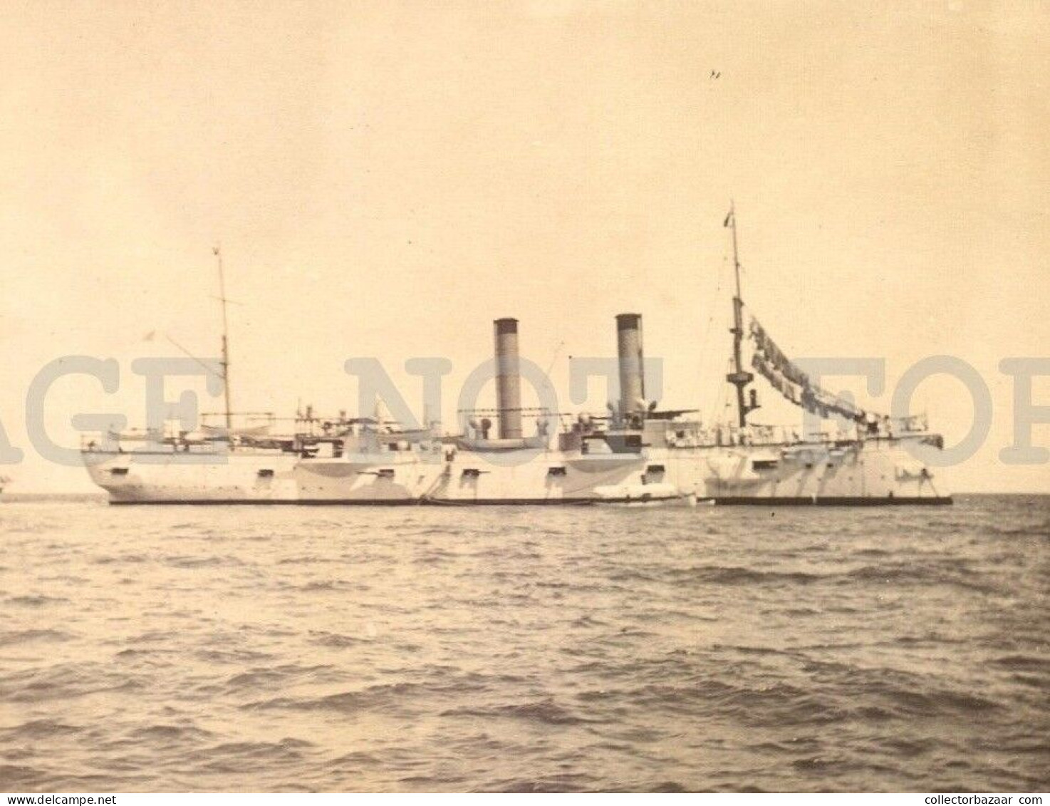 USS Chicago Battleship Military Spanish-Amer War Real Photo RPPC Postcard C1902 - Collections & Lots