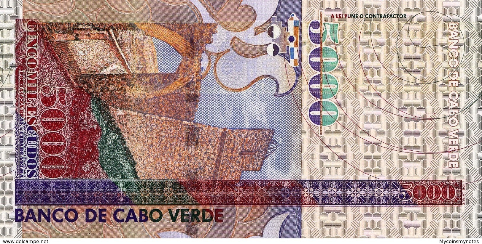 CAPE VERDE 5000 Escudos From 2000, P67, UNC - Cape Verde