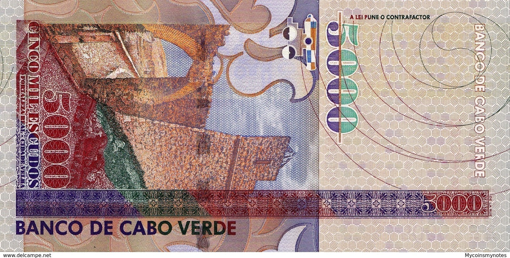 CAPE VERDE 5000 Escudos From 2000, P67, UNC - Cap Vert