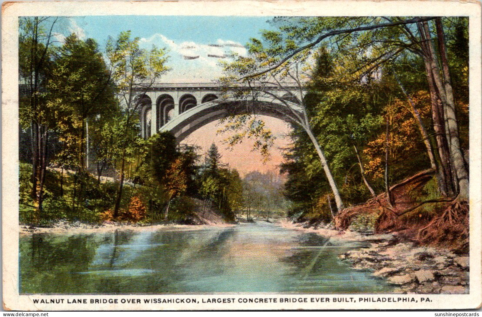 Pennsylvania Philadelphia Walnut Lane Bridge Over Wissahickon 1920 Curteich - Philadelphia