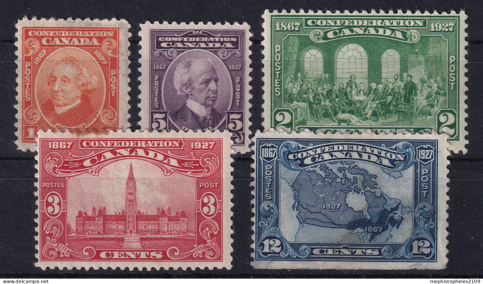 CANADA 1927 - MLH - Sc# 141-145 - Unused Stamps