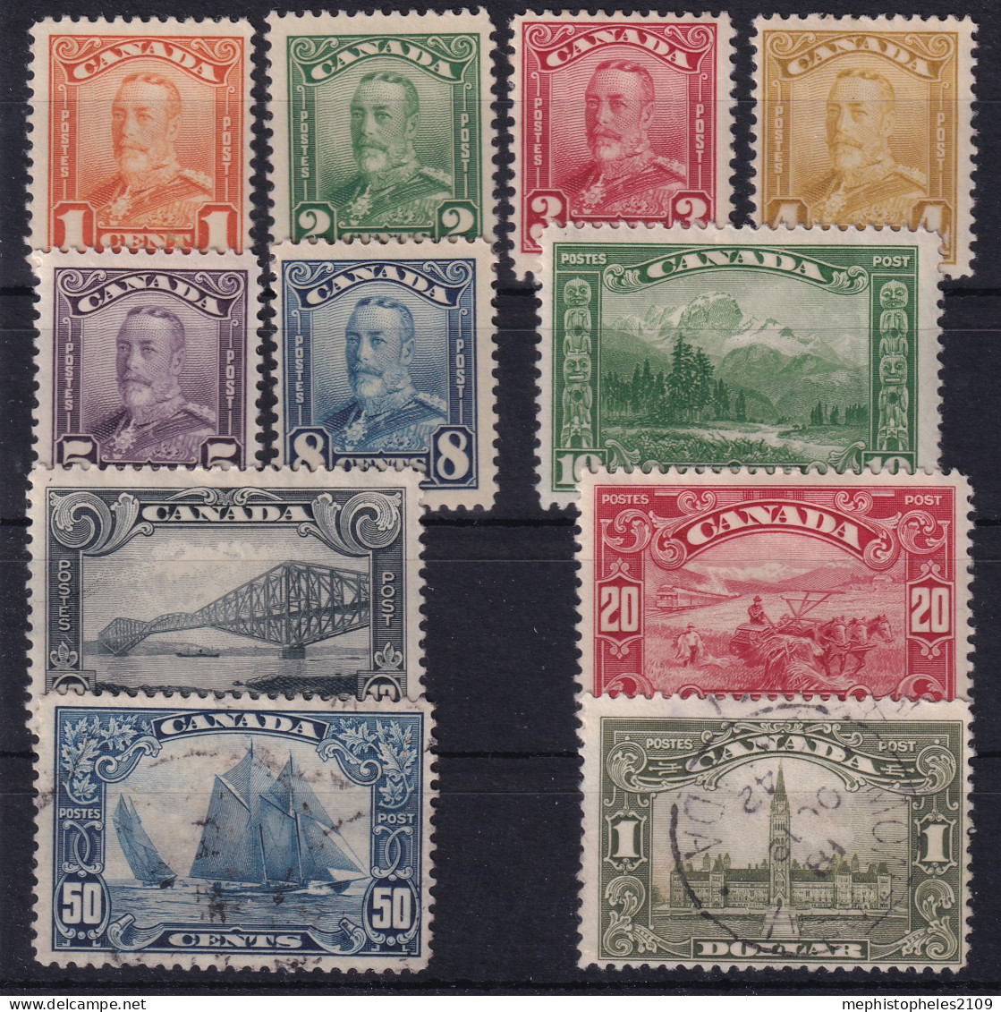 CANADA 1928/29 - MLH/canceled - Sc# 149-159 - Unused Stamps