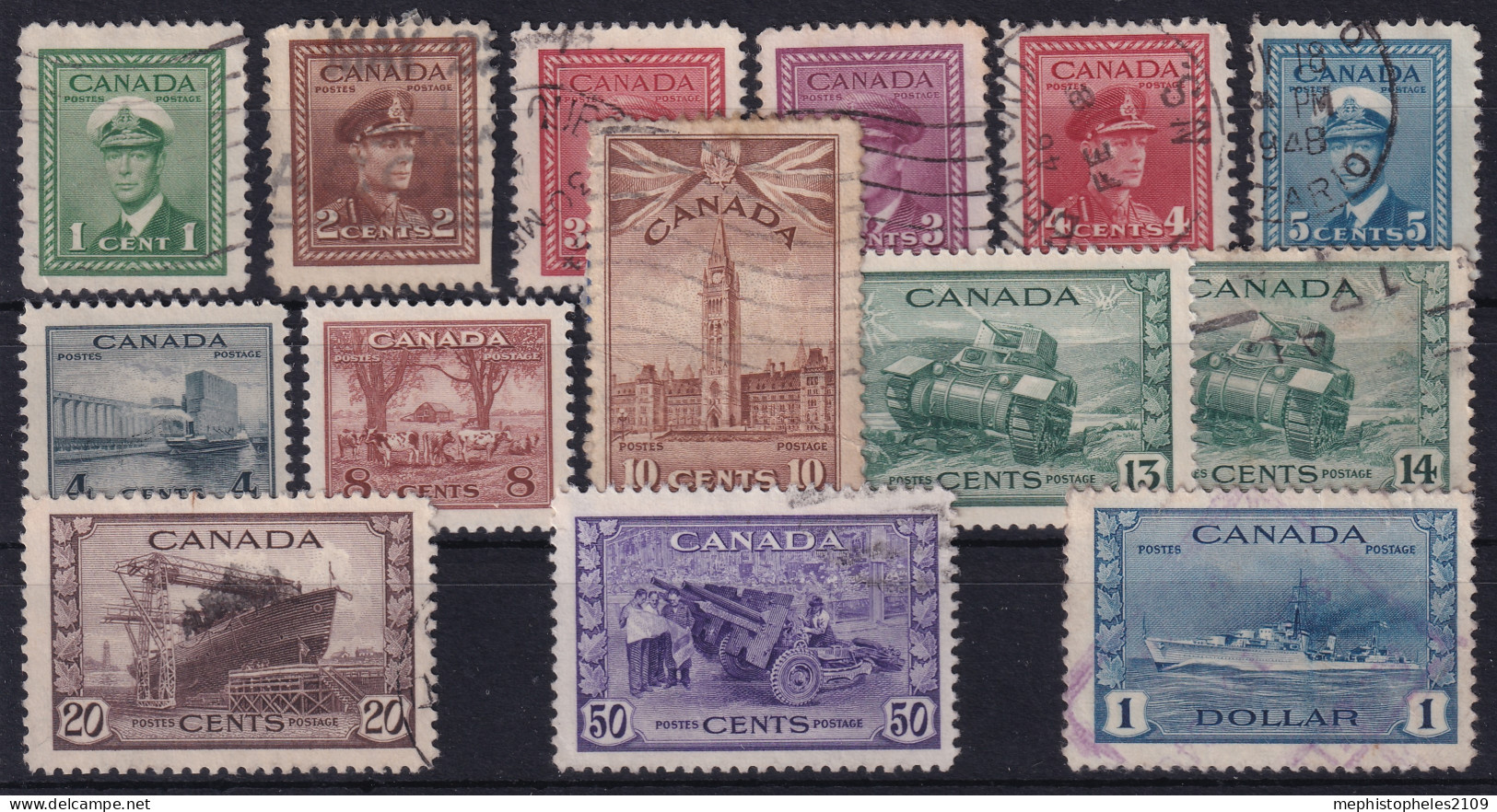 CANADA 1942/43 - Canceled/MLH - Sc# 249-262 - Gebraucht