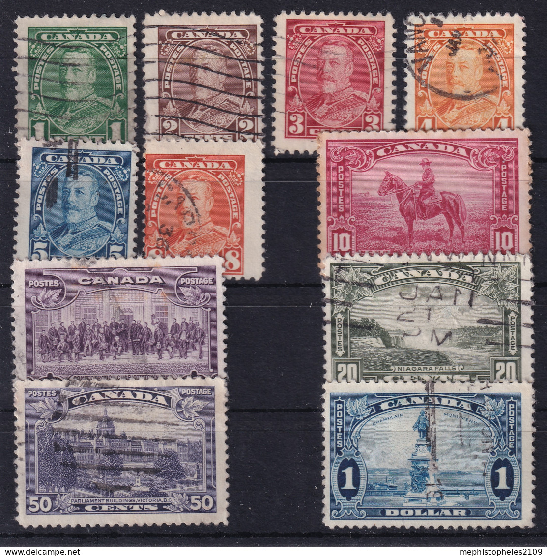 CANADA 1935 - Canceled - Sc# 217-227 - Complete Set! - Gebruikt