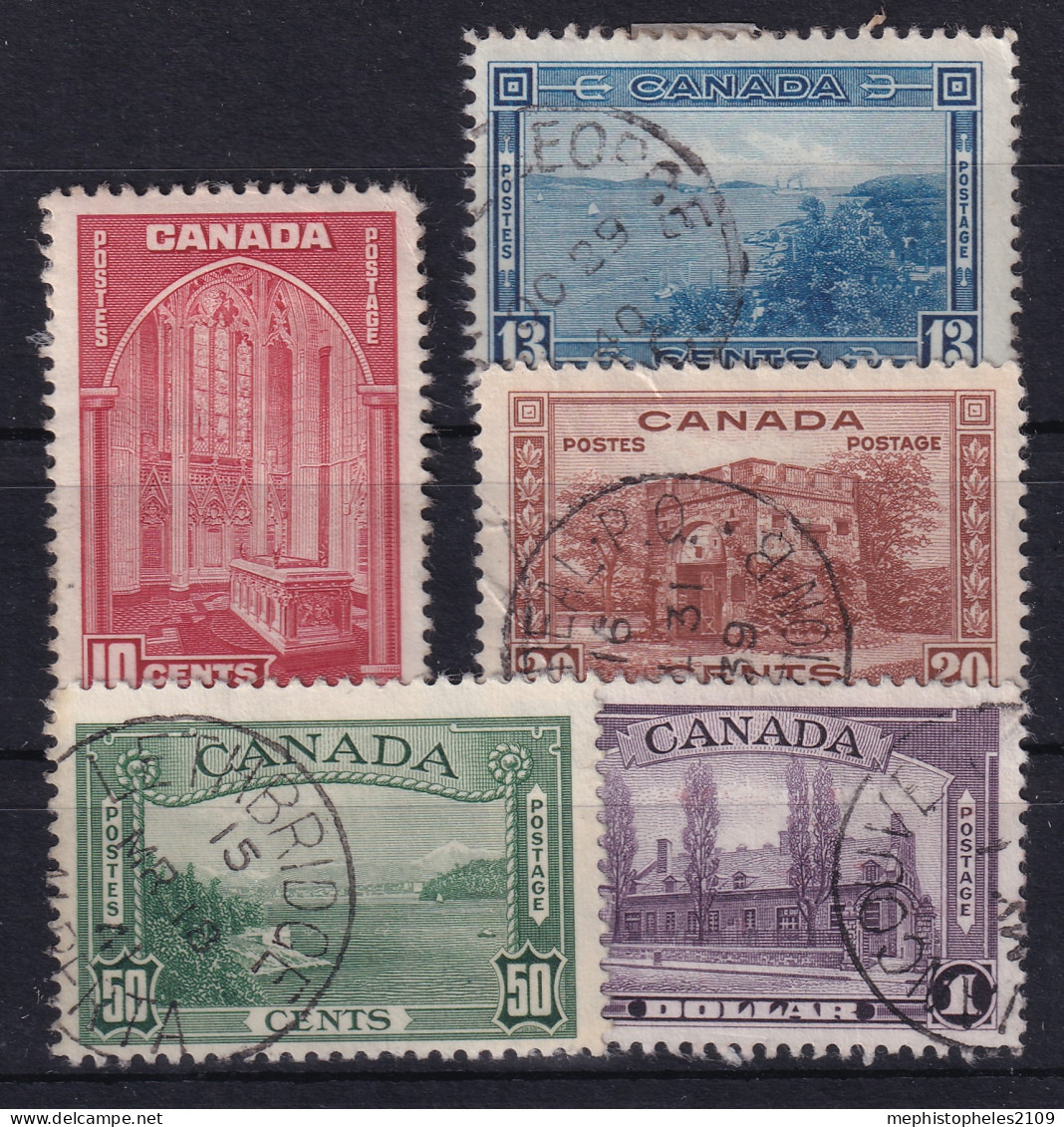 CANADA 1938 - Canceled - Sc# 241-245 - Complete Set! - Used Stamps