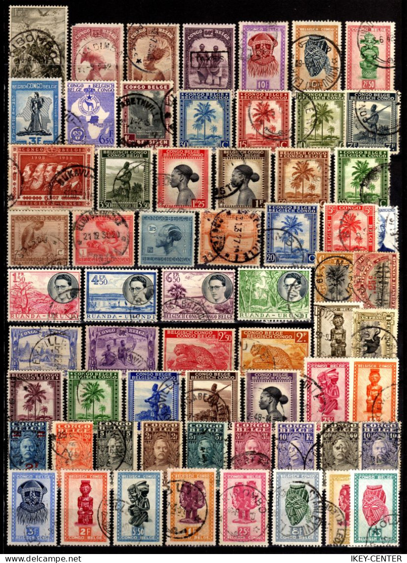 5291-INTERESTING LOT Of USED STAMPS From BELGIAN CONGO.LOTE De Sellos USADOS CONGO BELGA.Lot TIMBRES UTILISÉS Du CONGO B - Verzamelingen