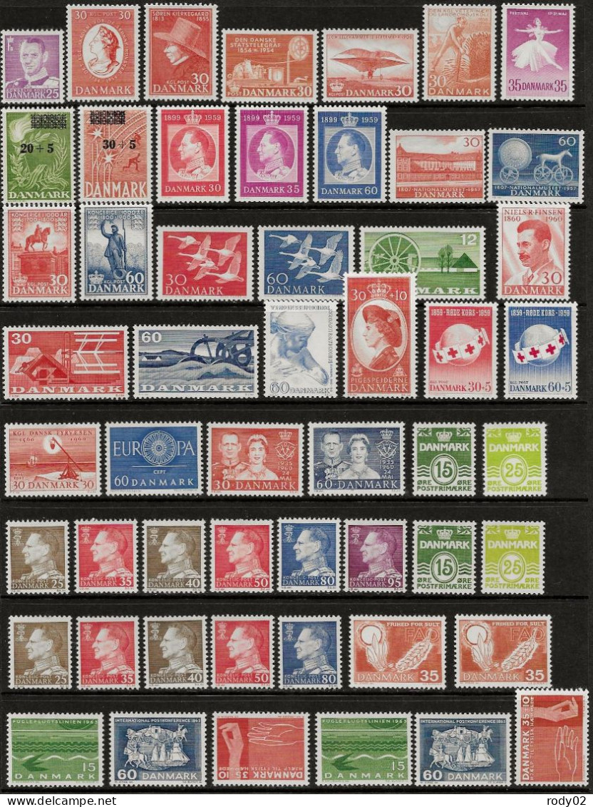 DANEMARK - LOT TIMBRES DIFFERENTS - 2 SCANS - NEUF** MNH - Collezioni