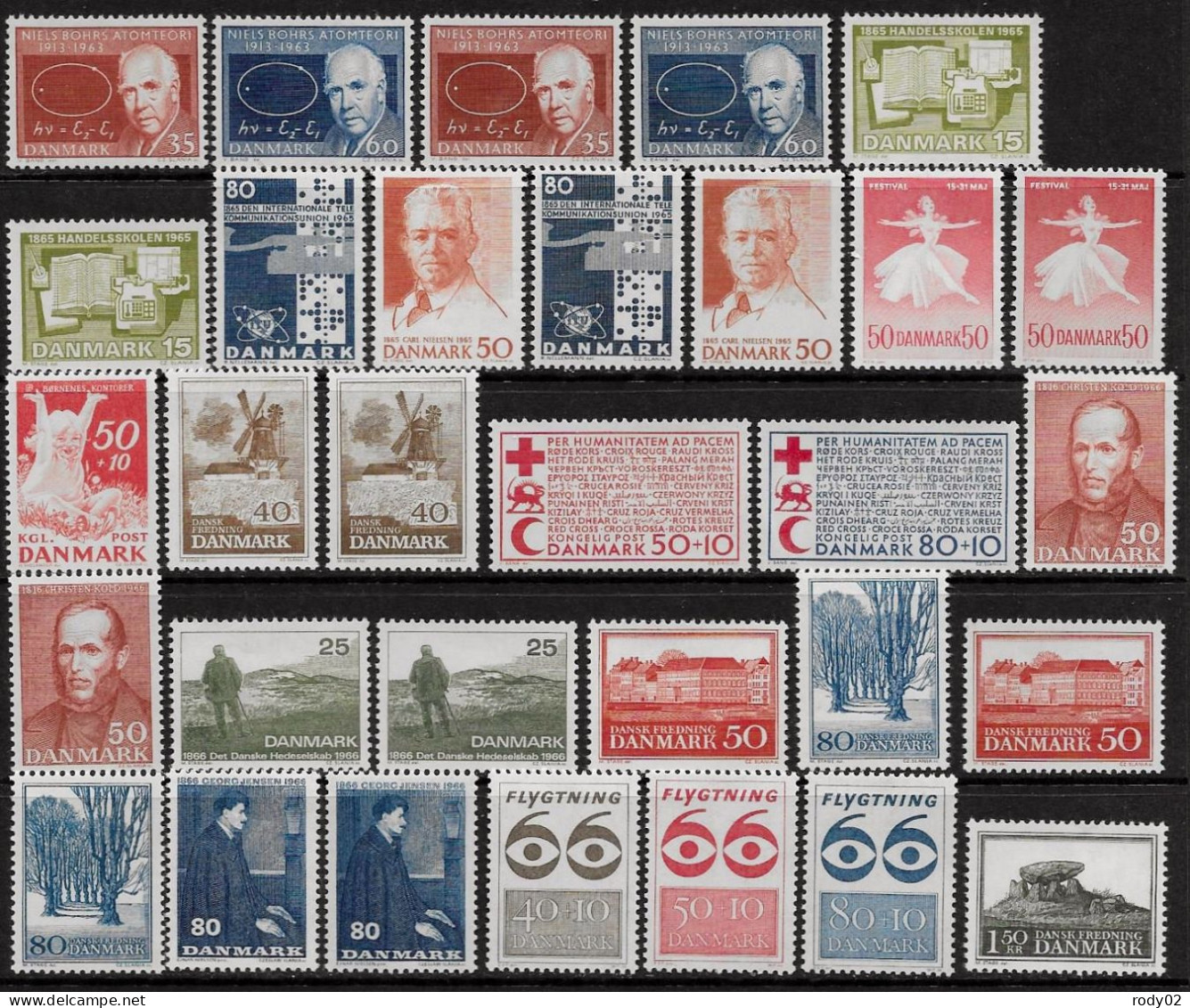 DANEMARK - LOT TIMBRES DIFFERENTS - 2 SCANS - NEUF** MNH - Collezioni