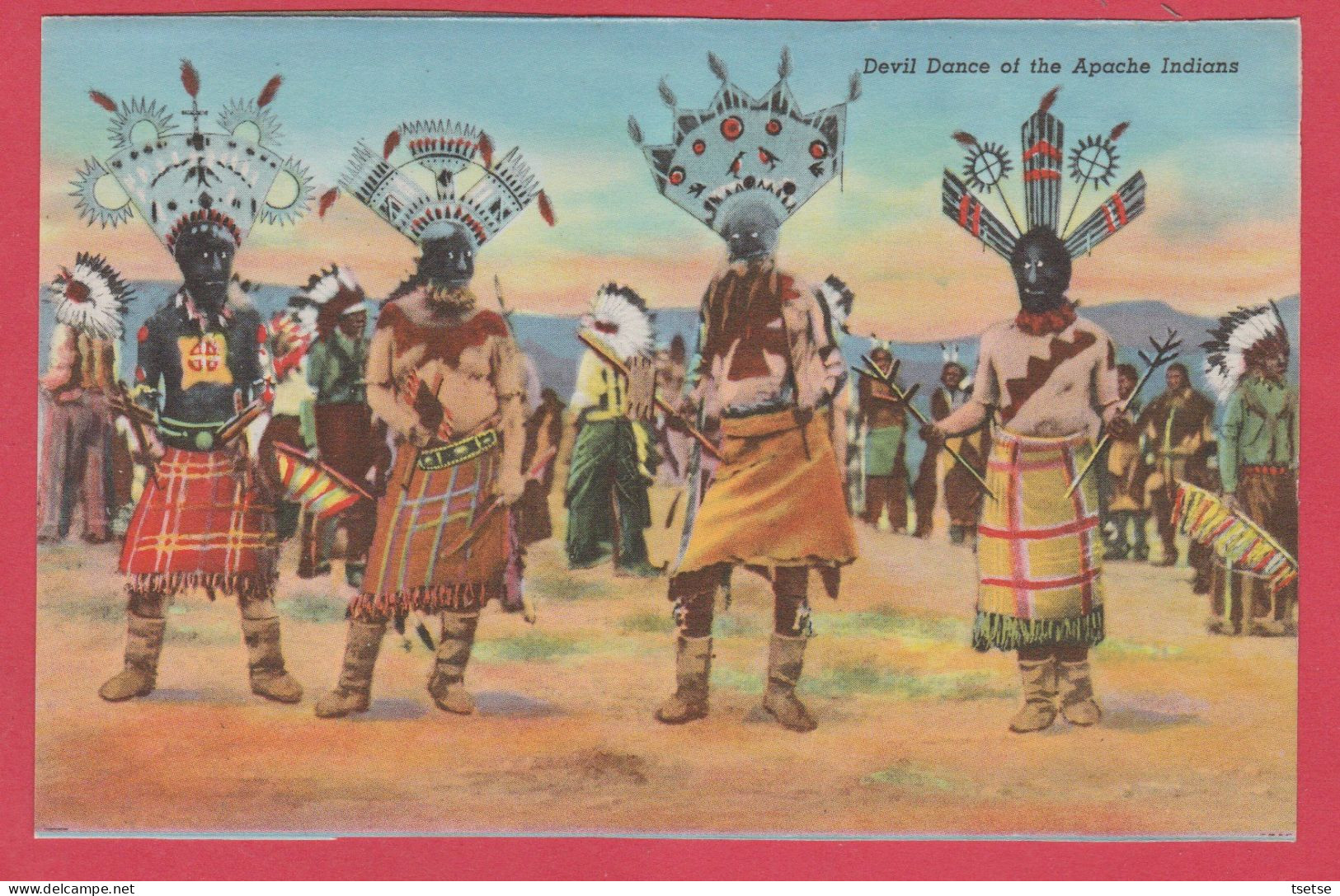 Indians Of The Southwest- White Robed Taos Indian ( Recto ) & Devil Dance Of The Apache Indians ( Verso ) - Amérique