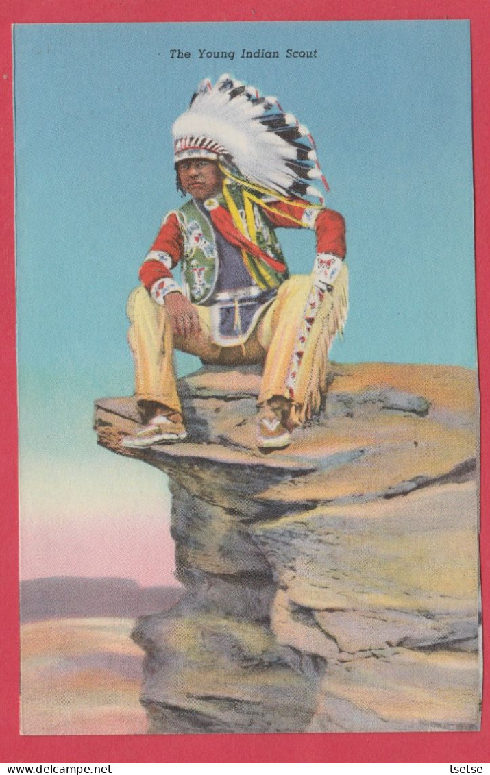 Indians Of The Southwest- The Young Indian Scout ( Recto ) & Pueblo Of Acoma, New Mexico ( Verso ) - Amerika