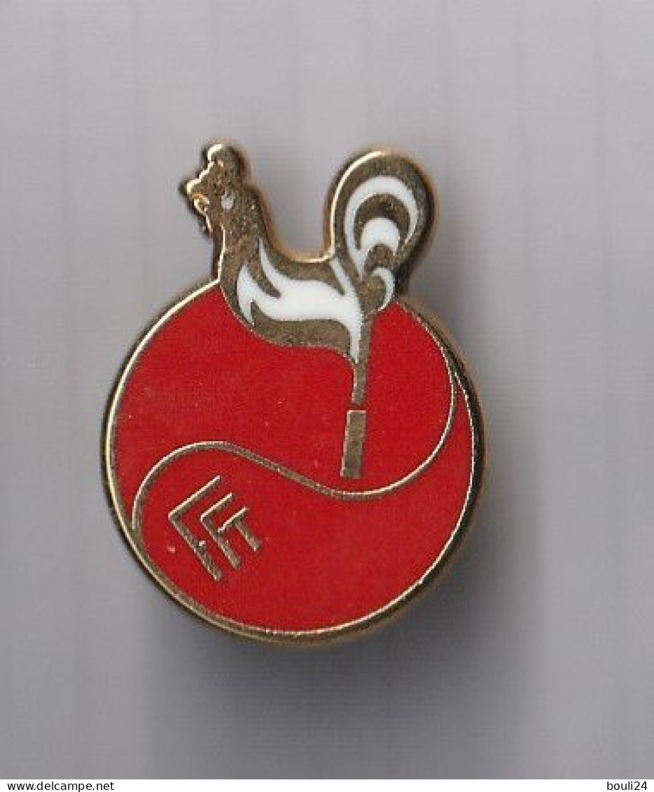 PIN'S THEME SPORT  FEDERATION FRANCAISE TENNIS  VARIANTE  COULEUR ROUGE SIGNE  CDC FRANCE - Table Tennis