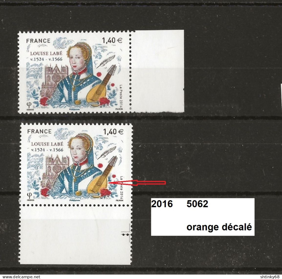 Variété De 2016 Neuf** Y&T N° 5062 Orange Décalé - Unused Stamps