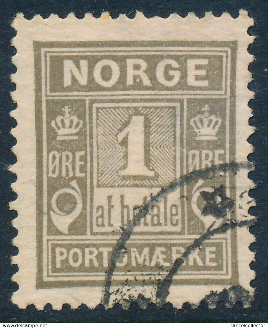 Norway Norvège Norge 1915: 1ø Grey-olive Porto, Fine Used (DCNO-00121) - Gebraucht