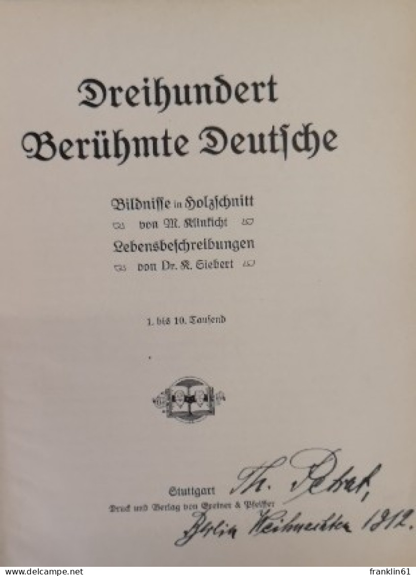 Dreihundert Berühmte Deutsche. - Glossaries