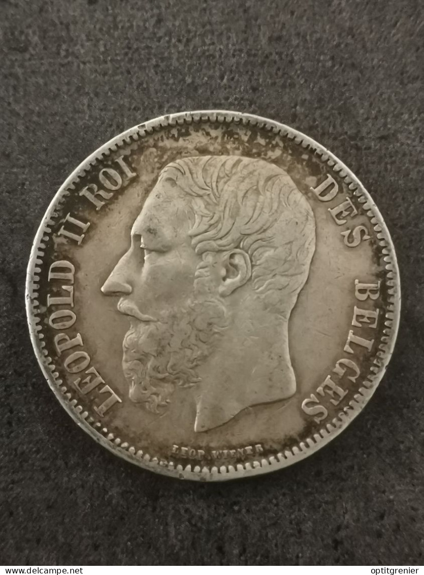 5 FRANCS ARGENT 1868 TRANCHE A LEOPOLD II BELGIQUE / BELGIUM SILVER - 5 Francs