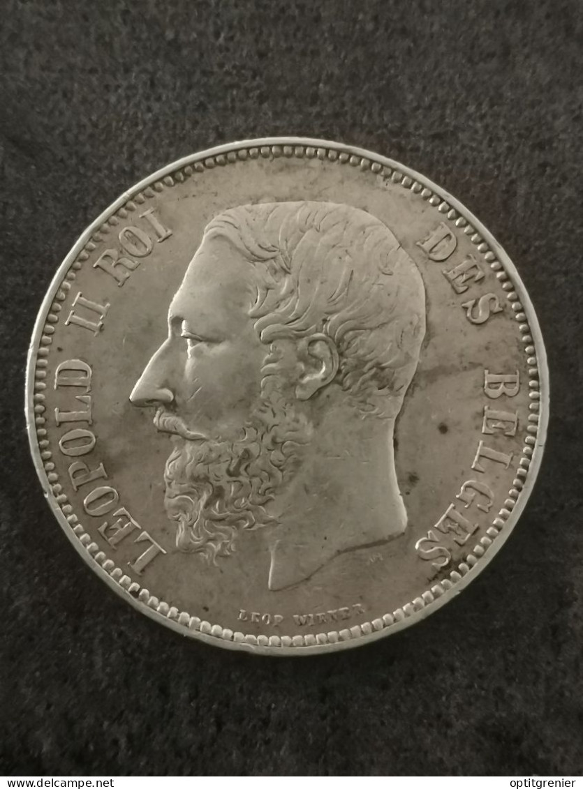 5 FRANCS ARGENT 1867 TRANCHE A LEOPOLD II BELGIQUE / BELGIUM SILVER - 5 Francs