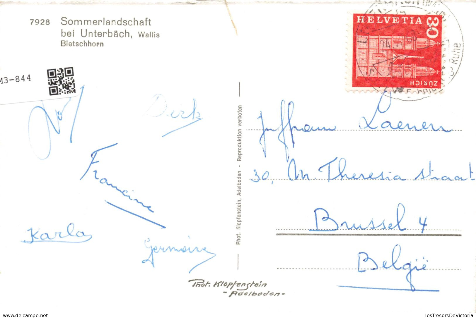 SUISSE - Unterbaäch - Sommerlandschaft Bei Unterbaäch - Wallis Bietschhorn - Carte Postale Ancienne - Autres & Non Classés