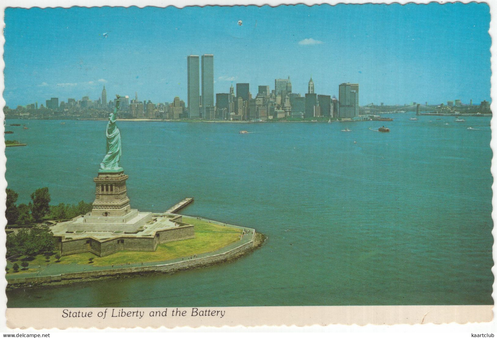 Statue Of Liberty And The Battery - Twin Towers - New York City - (N.Y. - USA) - Statue Of Liberty