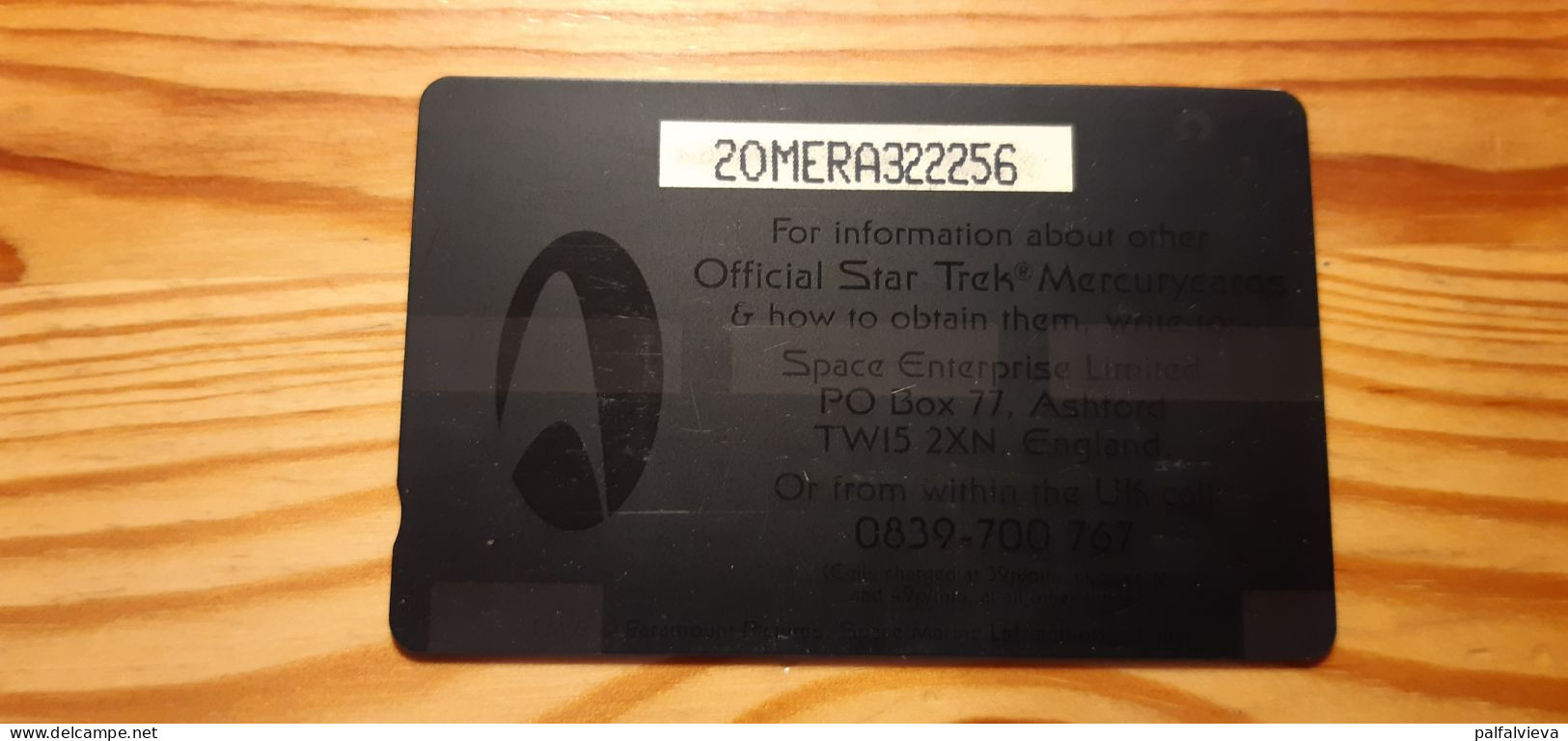 Phonecard United Kingdom, Mercury 20MERA - Star Trek - [ 4] Mercury Communications & Paytelco