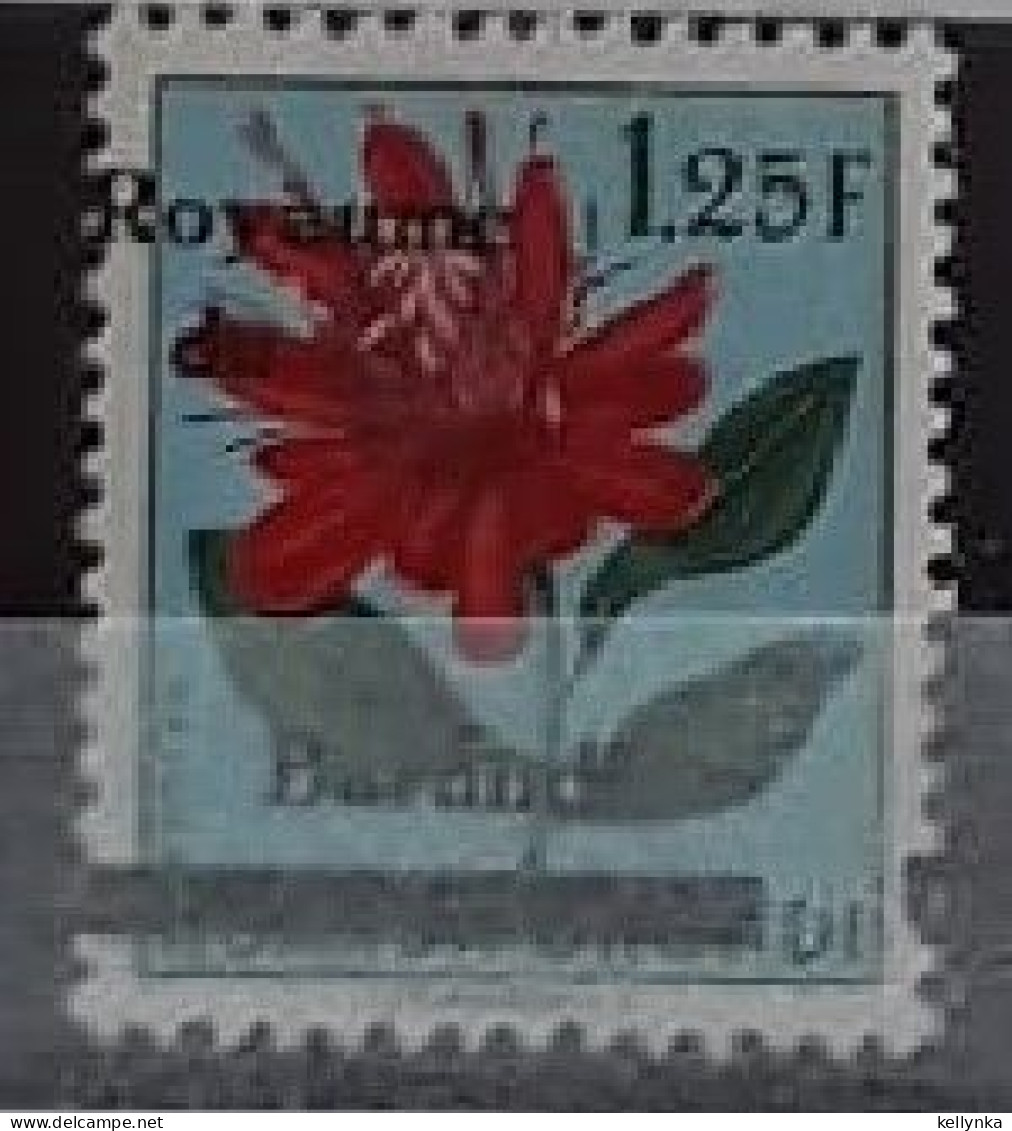 Burundi - 3A - Surcharge Déplacée - Fleurs - 1962 - MNH - Unused Stamps