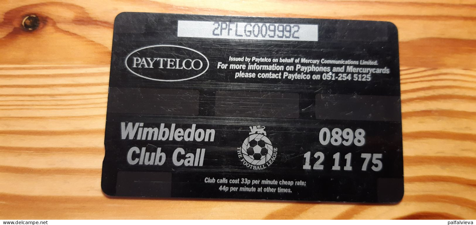 Phonecard United Kingdom, Mercury 2PFLG - Wimbledon Football Club 10.823 Ex. - [ 4] Mercury Communications & Paytelco