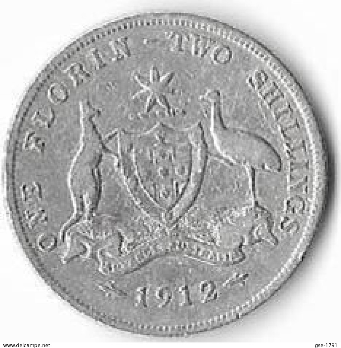 AUSTRALIE FLORIN 2 Shilling GEORGES V 1912 (L)  Argent  Rare TB+ - Non Classés