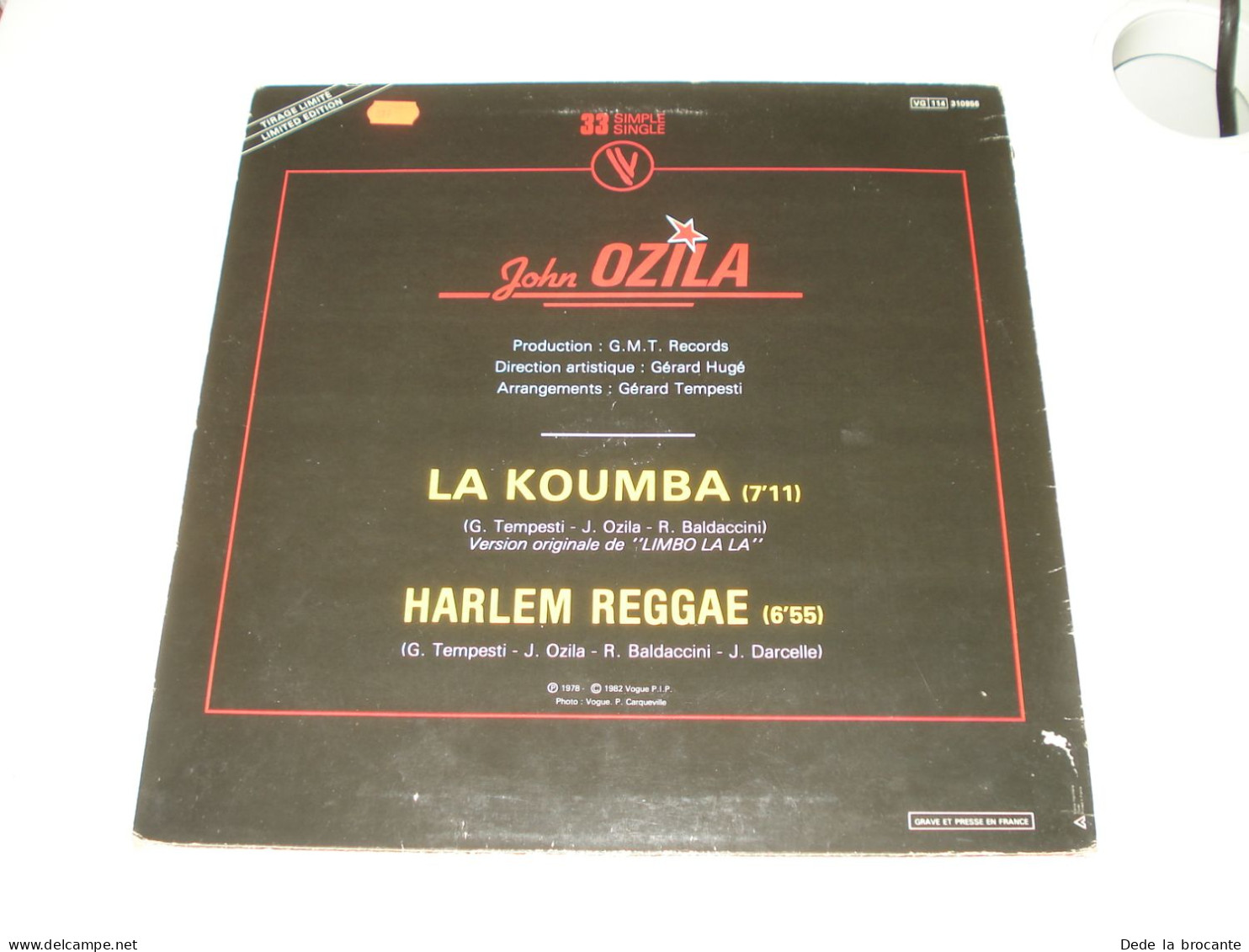 B10 / John Ozila – La Koumba - 1 LP - Single – 310956 - France 1982   M/EX - Reggae