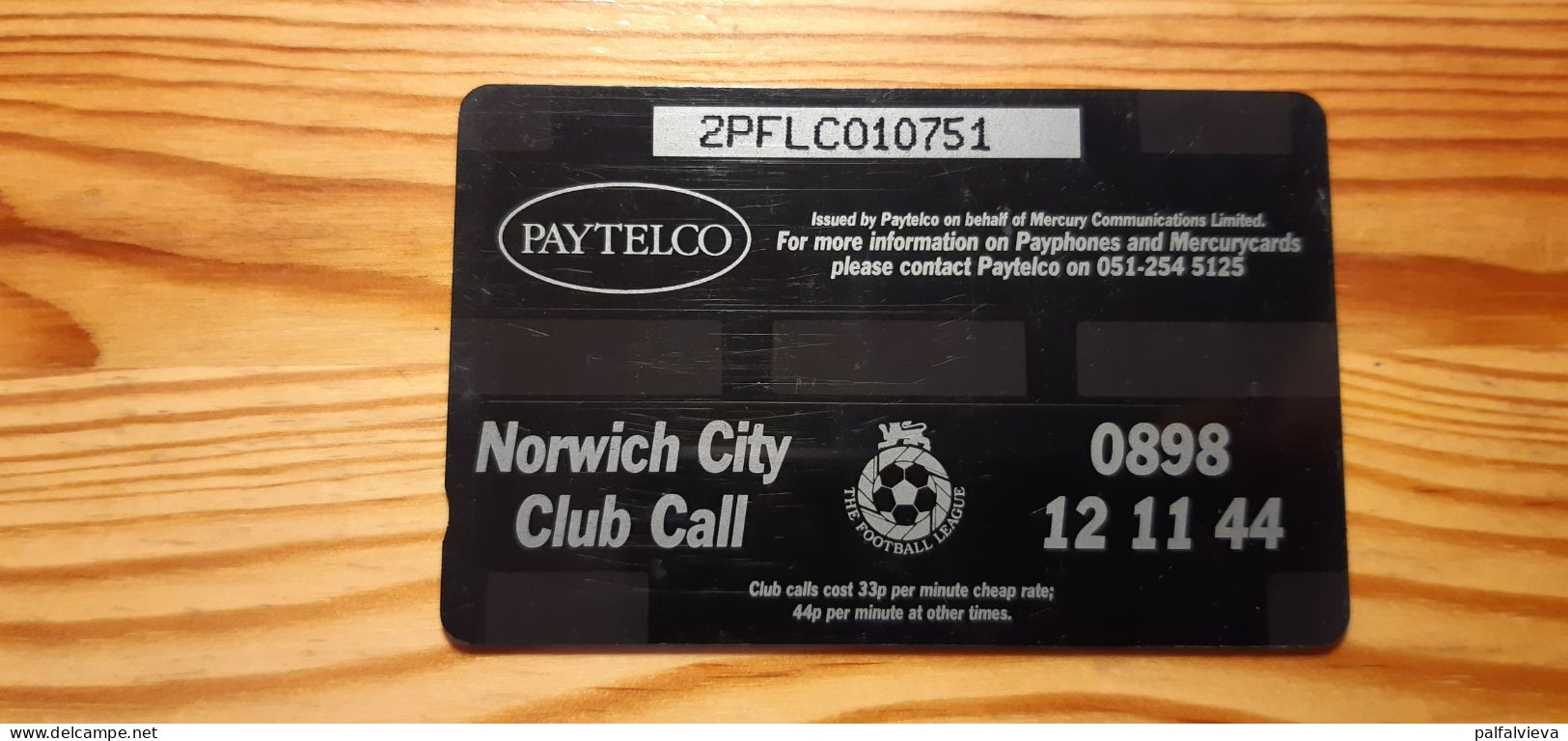 Phonecard United Kingdom, Mercury 2PFLC - Norwich City Football Club 12.948 Ex. - [ 4] Mercury Communications & Paytelco