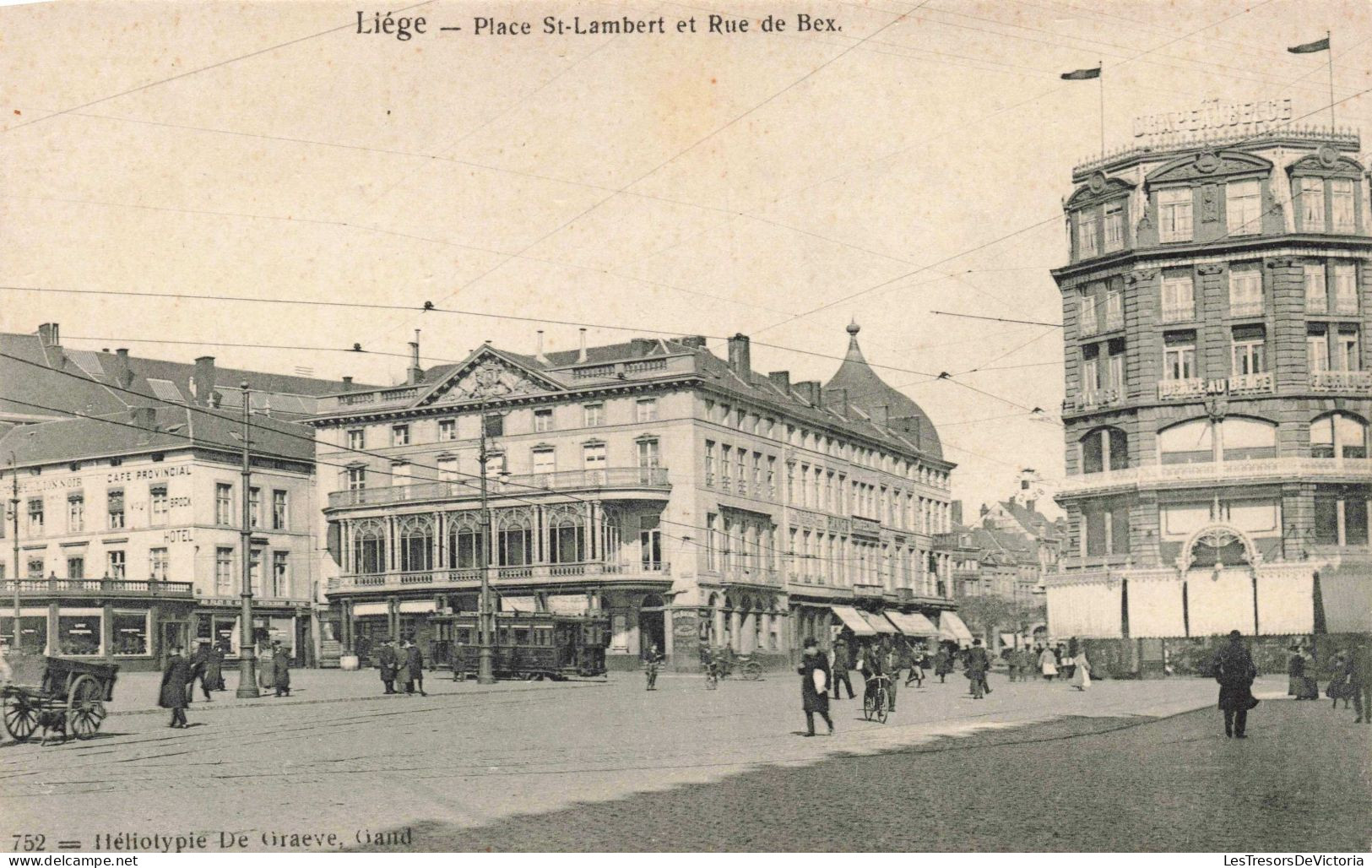 BELGIQUE - Liège - Place St Lambert Et Rue De Bex - Animé -  Carte Postale Ancienne - Luik