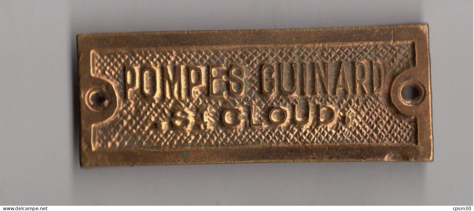 Plaque POMPES GUINARD St CLOUD (cuivre, Bronze) - Landwirtschaft