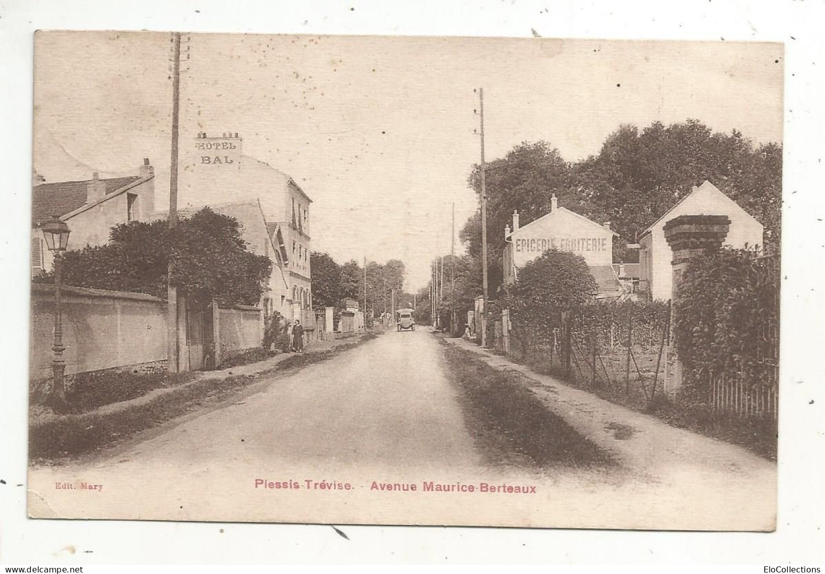 Cp, 94, LE PLESSIS TREVISE, Avenue Maurice Berteaux, Voyagée , Semi-bromure A. Breger Frères - Le Plessis Trevise