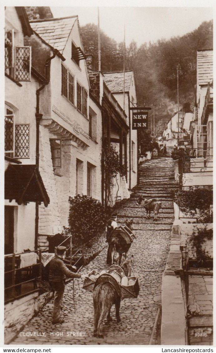 Postcard High Street Clovelly Devon My Ref B14783 - Clovelly