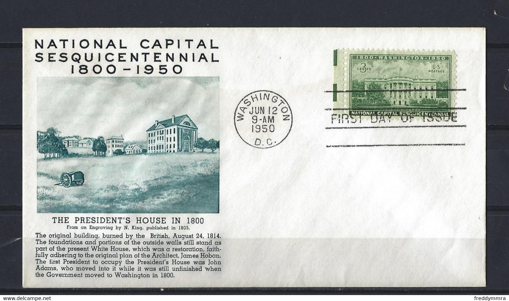 Etats-Unis: 542 Sur FDC  (Maison Blanche) - 1941-1950