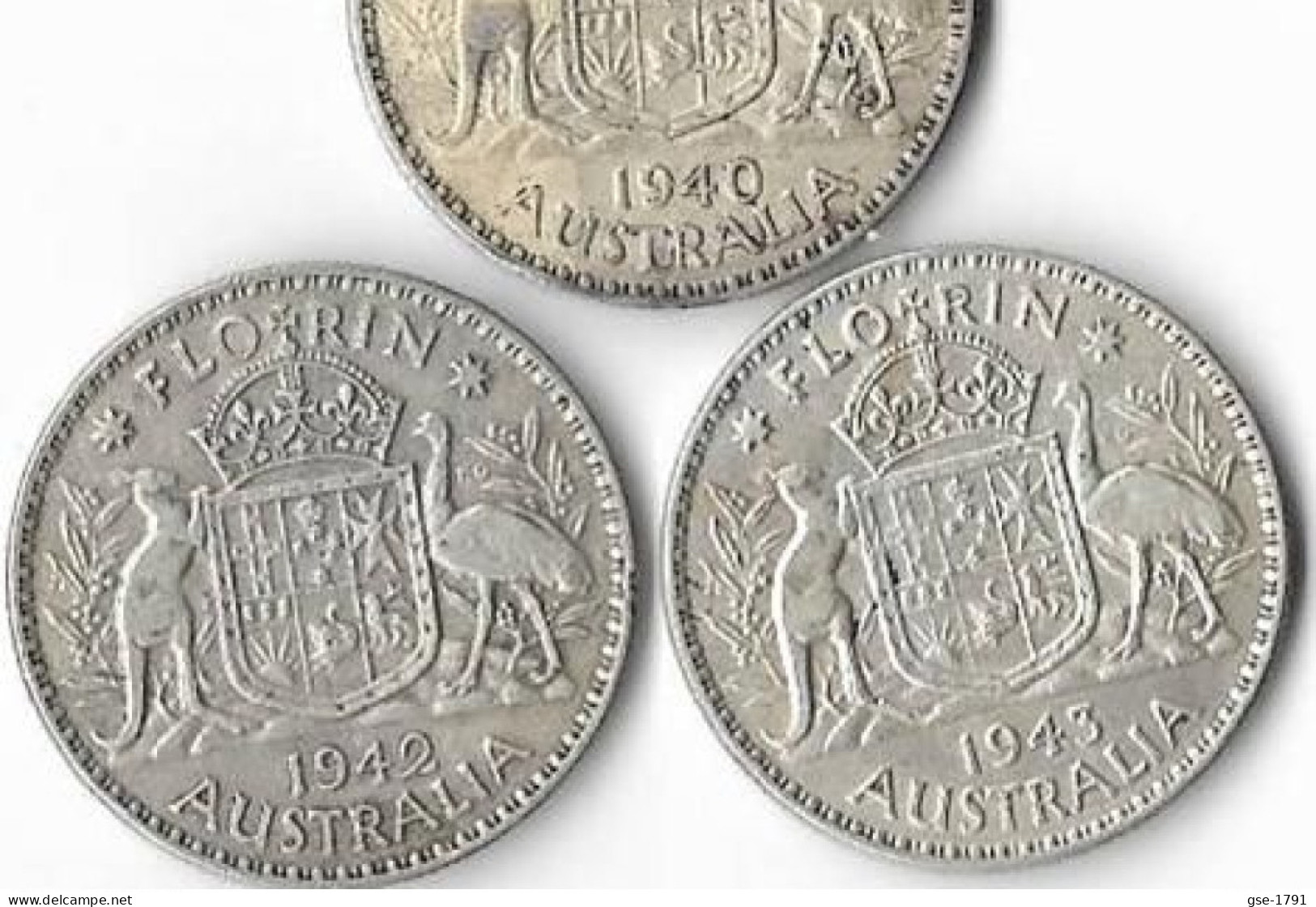 AUSTRALIE FLORIN 2 Shilling GEORGES VI  Lot De3  1940-1942-1943  Argent  TB à TTB - Non Classificati