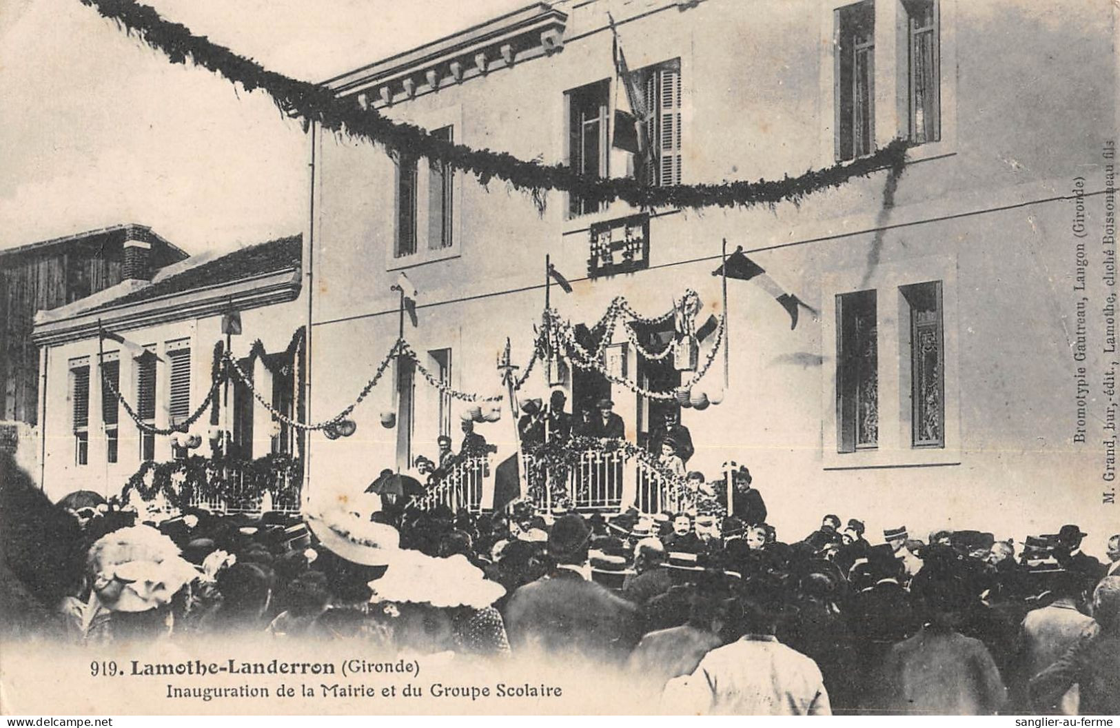 CPA 33 LAMOTHE LANDERRON / INAUGURATION DE LA MAIRIE ET DU GROUPE SCOLAIRE - Andere & Zonder Classificatie