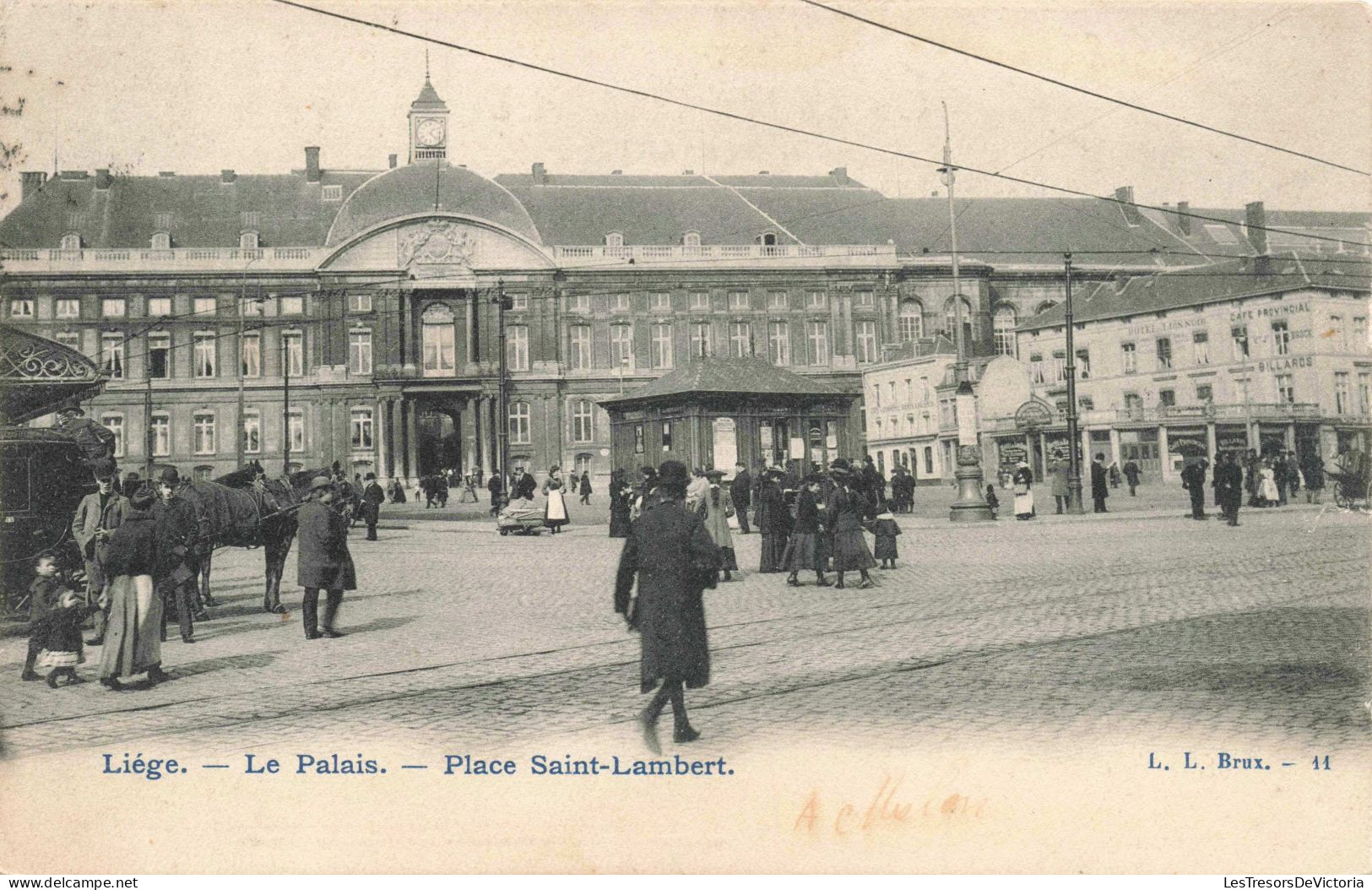 BELGIQUE - Liège - Le Palais - Place Saint Lambert - Animé -  Carte Postale Ancienne - Liège