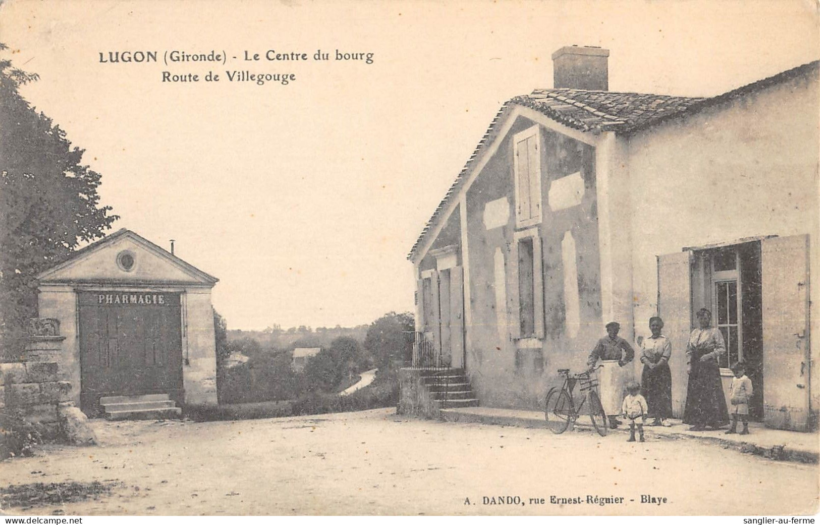 CPA 33 LUGON / LE CENTRE DU BOURG / ROUTE DE VILLEGOUGE - Sonstige & Ohne Zuordnung