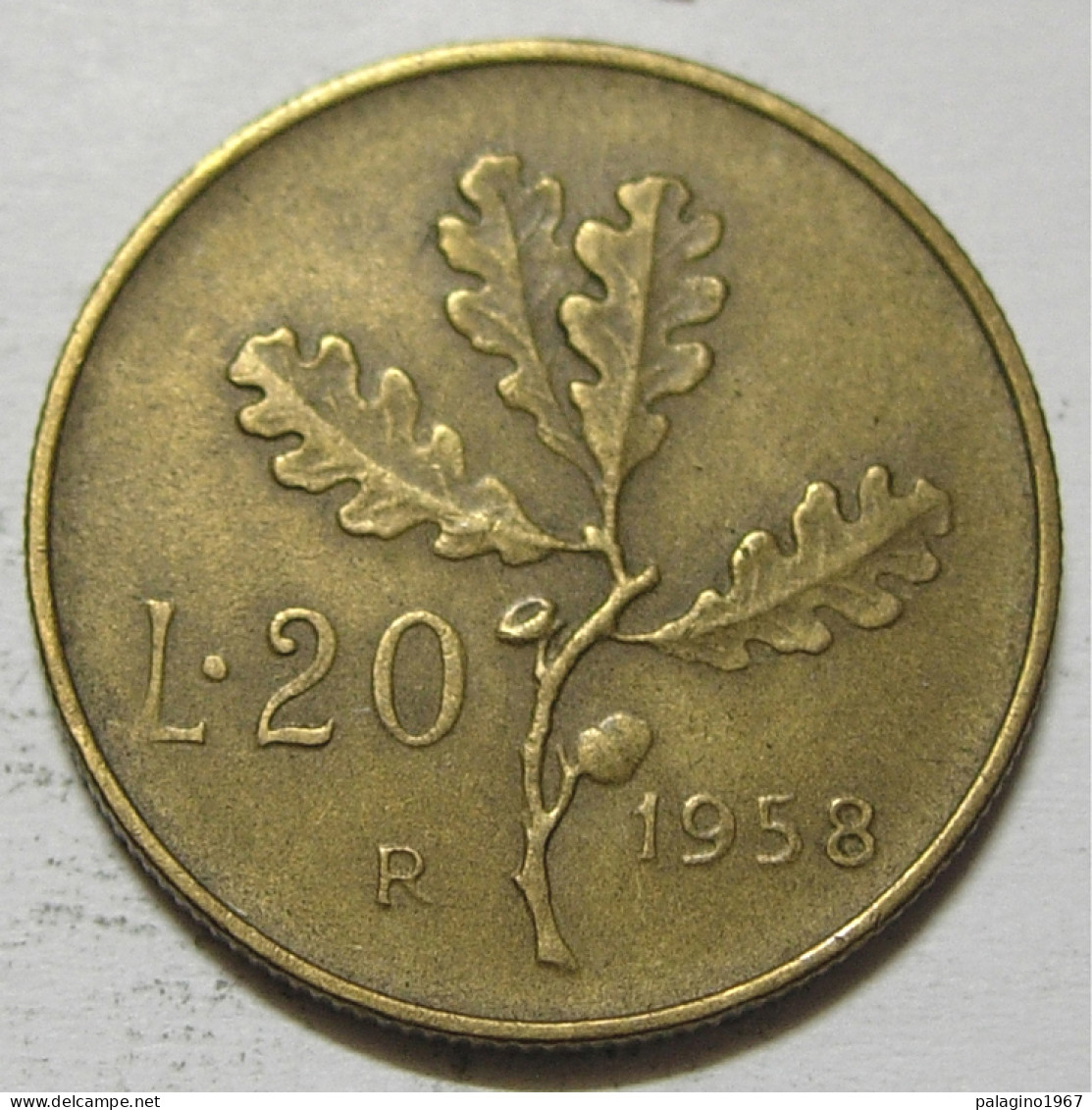 REPUBBLICA ITALIANA 20 Lire Ramo Di Quercia 1958 BB  - 20 Lire