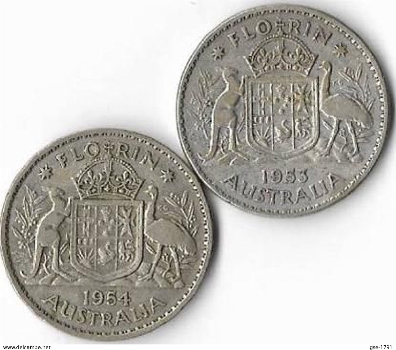 AUSTRALIE FLORIN  Elisabeth II   Lot De2 ,1953 & 1954 Argent  TTB - Ohne Zuordnung