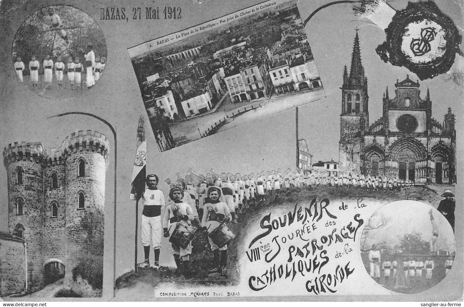 CPA 33 BAZAS / SOUVENIR DE LA VIIIe JOURNEE DES PATRONAGES CATHOLIQUES DE LA GIRONDE - Bazas